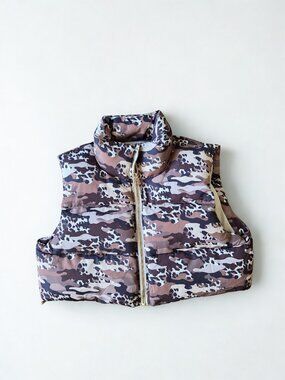 Akira camouflage brown puffer vest xl